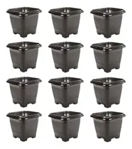Comprar 12 Vasos Quadrado Preto Para Plantas 800 Ml Flores Conjunto