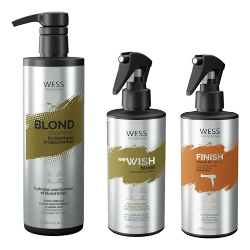 Kit Wess Blond Sh 500ml + We Wish M.260ml + Finish 250ml