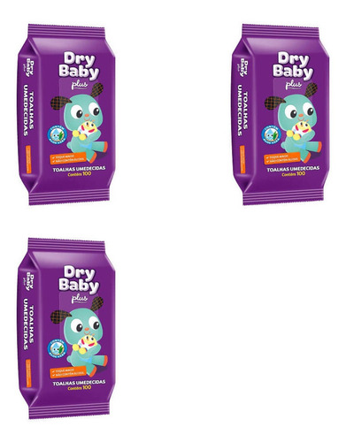Drybaby Toalhas Umedecidas Infantil C/100 (kit C/03)