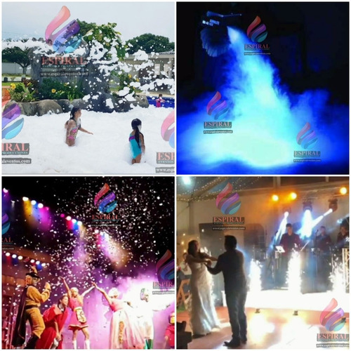 Imagen 5 de 10 de Alquiler Humo, Burbujas, Lanza Confeti, Espuma, Pólvora Fría