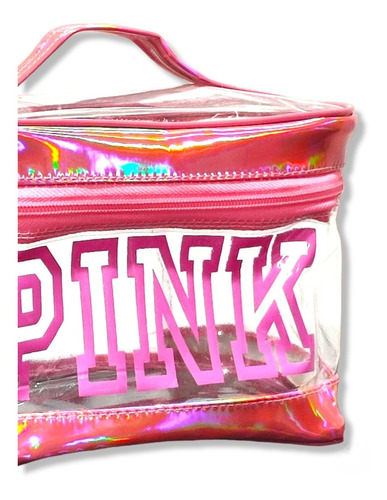 Neceser Cosmetiquera Organizador De Viaje Transparente Pink