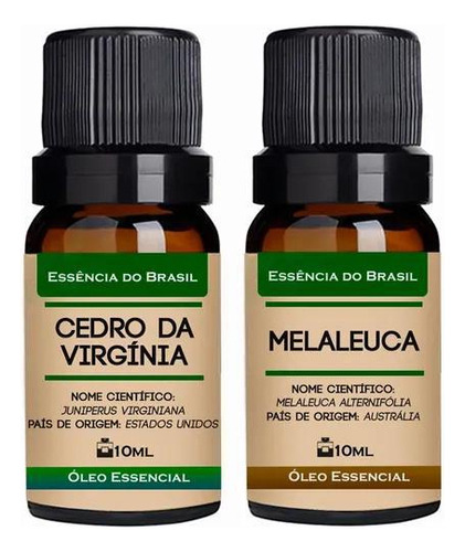 Kit 2 Óleos Essenciais 10ml - Cedro Da Virgínia + Melaleuca