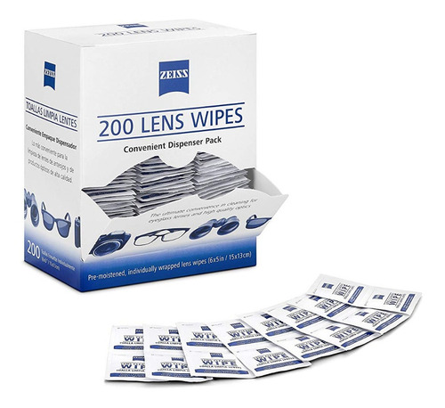 200 Toalla Humeda Zeiss Wipes Paño Microfibra Pantalla Lente