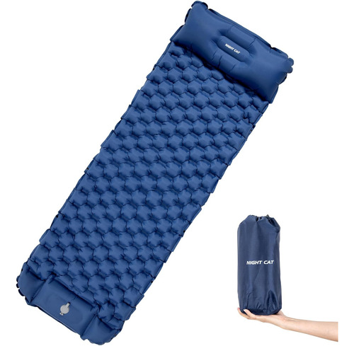 Colchoneta Inflable Para Dormir Con Bomba De Pie Y Almohada