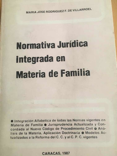 Normativa Jurídica Integrada En Materia De Familia