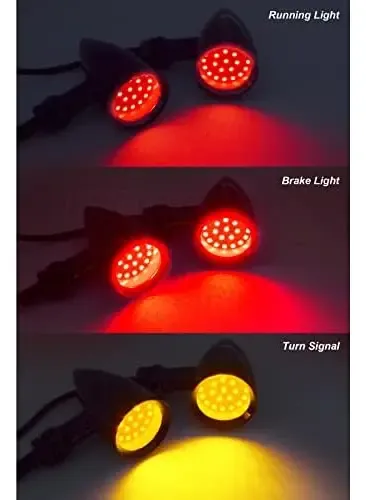 Juego De Intermitentes LED Bala Para Moto | Ámbar Y Rojo | 12V | 2 Unidades | Unbranded