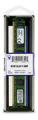 Memoria Ram Kingston Dimm Ddr3 8gb 1600mhz Kvr16ln11/8wp