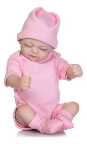 Muñeca De Bebé Reborn De Silicona Con Ropa Rosa .
