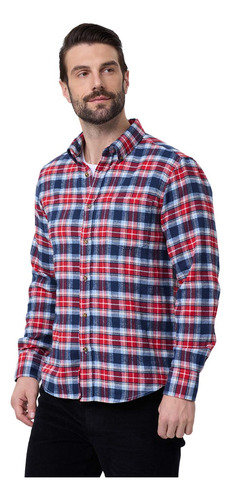 Camisa Hombre Franela Básica Rojo Fashion's Park