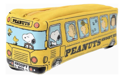 Estuche De Snoopy Autobús Escolar, Regalo Niños (19 X 6 Cm)