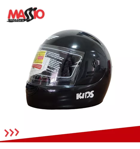Casco Infantil Para Moto Halcon Hs Kids Negro Massio Motors