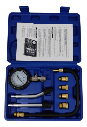 Set 8pc Compresometro Motor Nafta Medidor Compresion Tester