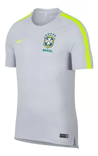 Camisa Do Brasil Nike Cbf Treino Cinza Masculina - Original