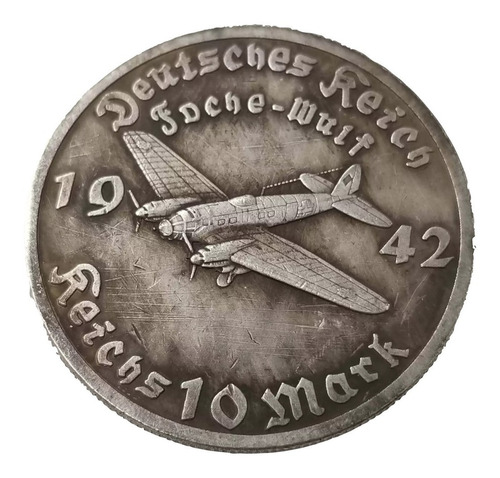 Moneda Militar Conmem. Valor Histórico Alemania Avión 1942