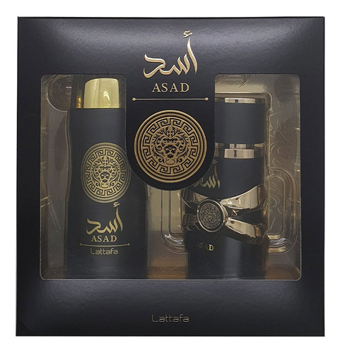 Set Lattafa Hombre Asad Edp 100 Ml + Deo Spray 200 Ml Set 2