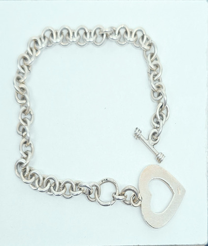 Pulsera De Plata 925corazon 21.8 Grs Plateado 15.24 Cm 53.34 Cm (Usado)