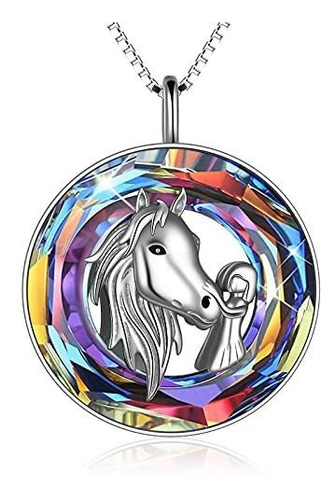 Collar - Toupop S925 Sterling Silver Horse Pendant Necklace 