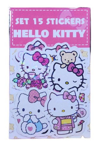 Set De Stickers Hello Kitty Holograficos Kawaii