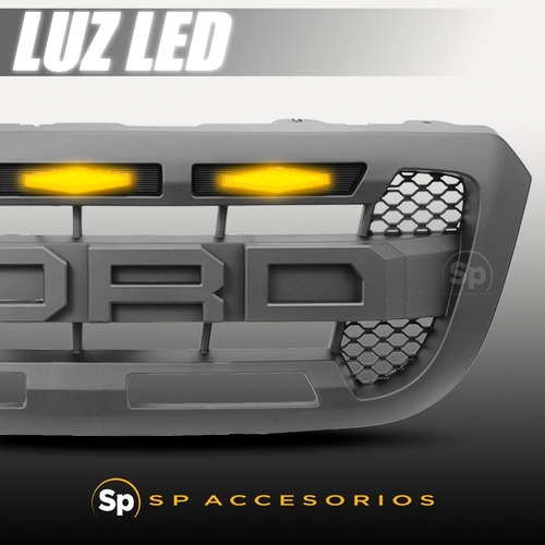 Parrilla Ford Ranger Tipo Raptor 2008 2009 2011 Leds Ambar