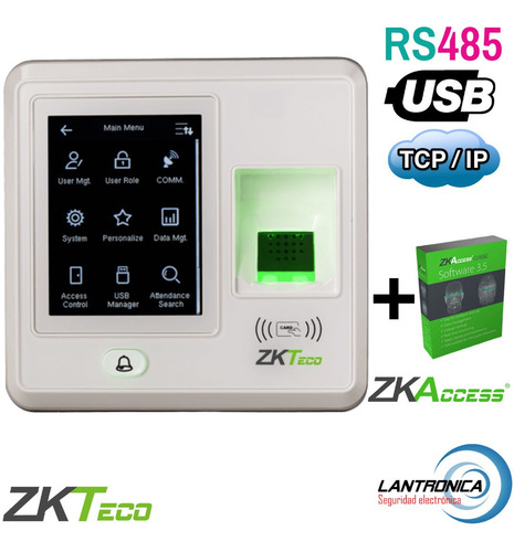 Imagen 1 de 10 de Control Acceso Magnetica Huella Zkteco Sf300id