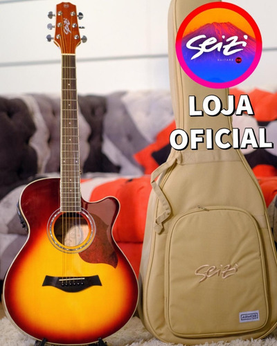 Violão Seizi Kyoto Cutaway Brown Burst Com Bag