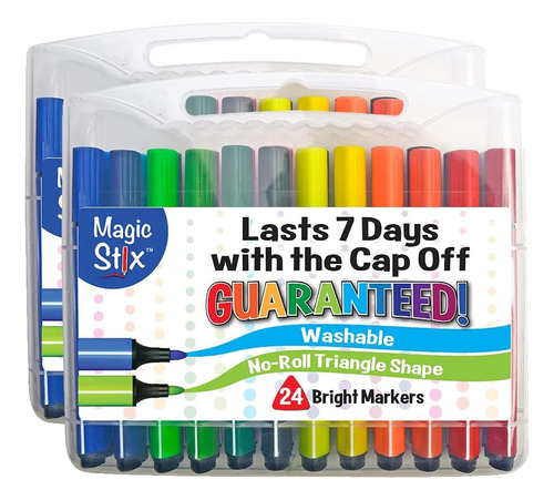 The Pencil Grip Magic Tri Stix, 24 Colores, Paquete De 2