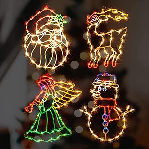 Set 4 Luces Led De Navidad Con Cable De 6.6' Modelos