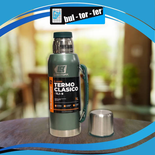 Imagen 2 de 10 de Termo 1 Litro Acero Inoxidable Lusqtoff Frio Y Calor Verde
