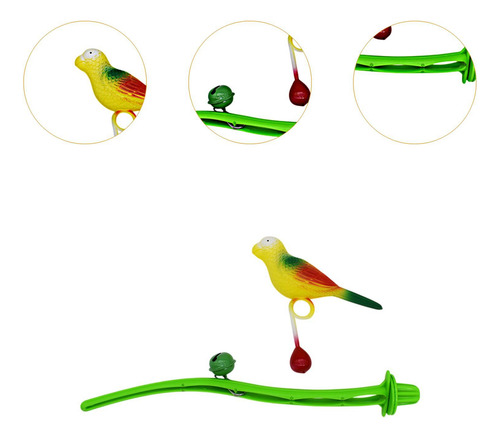 Pet Bird Toy Parrot Stand Rama Con Pájaro Interactivo Pet