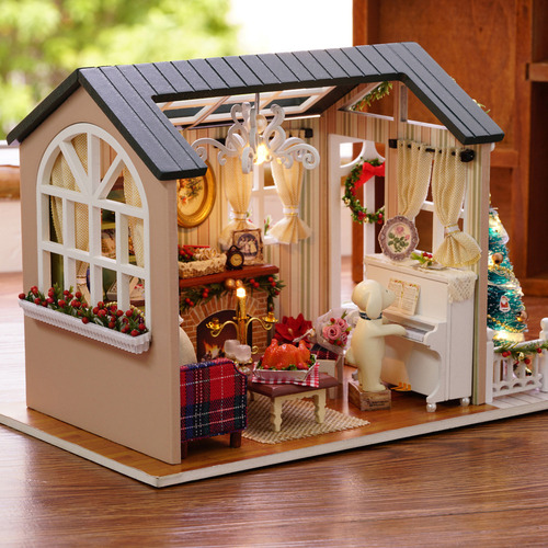 Mor Kit De Casa De Muñecas Diy: Modelo De Casa En Miniatura