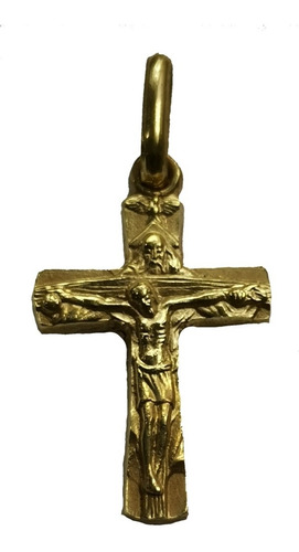 Dije Cruz Oro 14k Dios Padre Hijo Y Espíritu Santo #878 