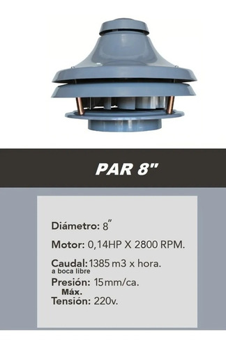 Extractor Para Parrilla Ø 8 I 20 Cm Potenciado Envio Gratis