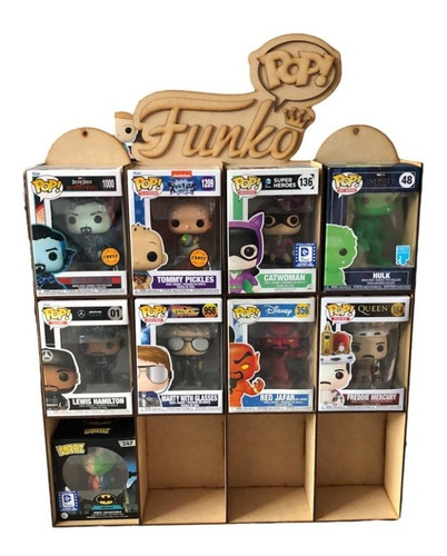 Exhibidor Funko Pop Mdf De 12 Piezas Abiertos O Cerrados