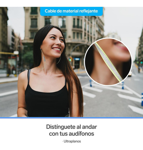 Audífonos Bluetooth Con Cable Reflejante Verde | Aud-7000cve