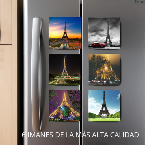 6 Imanes Para Refrigerador Torre Eiffel 3 5x5cm Ciudad París Varios Torre Eiffel 3