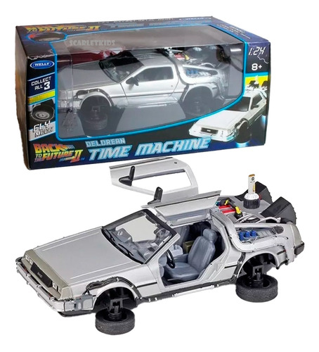 Delorean Time Machine 2 Fly 1/24 Back To The Future Die Cast