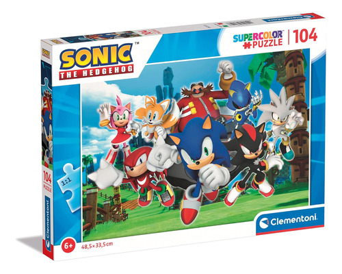 Clementoni Sonic Supercolor Sonic-104 Piezas-rompecabezas Pa