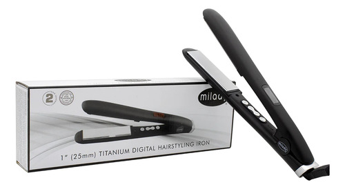Milady 1 (25mm) Titanium Digital Plancha De Cabello Negro