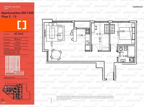 Venta De Apartamento Obra Construcción 2 Dormitorios En Cordón, Ventura Work & Live/go Unidad 203