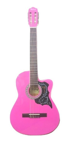 Guitarra Acústica Importada Rosada Regalo Para Chicas 