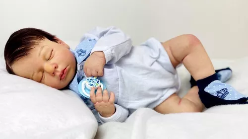 Bebê Reborn Menino Dormindo Silicone Toma Banho Realista