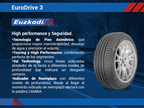 2 Llantas Medida 185/55r16 83h Euzkadi Eurodrive 3