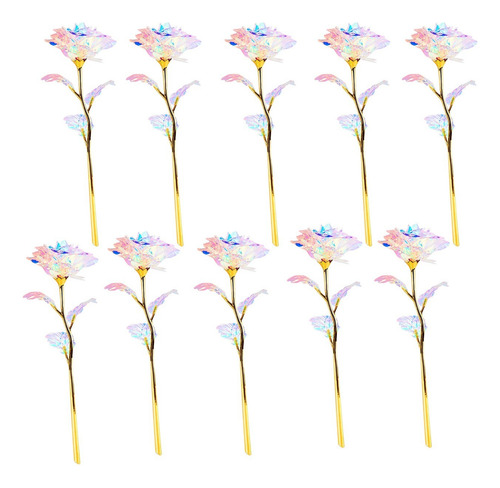 70 Piezas De Coloridas Joyas De Cristal De Oro Rosa Con Form