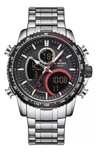 Reloj Hombre Naviforce 9182 Pantalla Dual Elegante Metal 