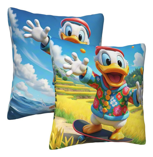 Funda De Almohada Temática Del Pato Donald2pz Algodón45*45cm