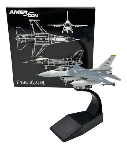 A Modelo De Aleación Fundida A Escala 1/100, F16c Fighter,