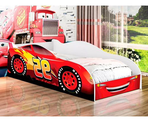 Amale Cama Infantil Carro Vermelho Colchão 150x70cm Com Proteção Juvenil