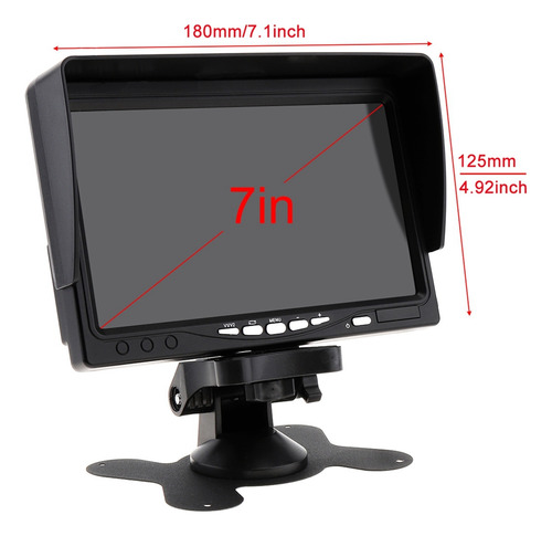 Monitor Hd A Color Tft Lcd De 12v-24v De 7 Pulgadas Para Coc