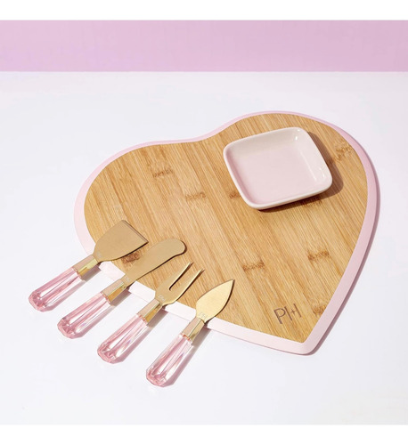 Tabla Para Picar Paris Hilton Juego Rosa 6 Piezas Corazón Rosa
