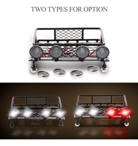 Rc 1/10 Portaequipajes De Techo De Metal Con Luces Led